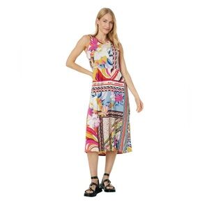 Johnny Was Rachel May Floral Easy Fit Tank Dress Bamboo Midi Artsy - Sz XS